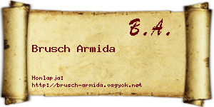 Brusch Armida névjegykártya